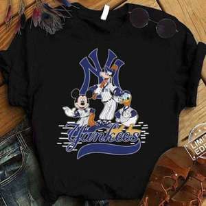 New York Yankees Mickey Mouse Goofy Donald Duck Disney Character T Shirt Merch